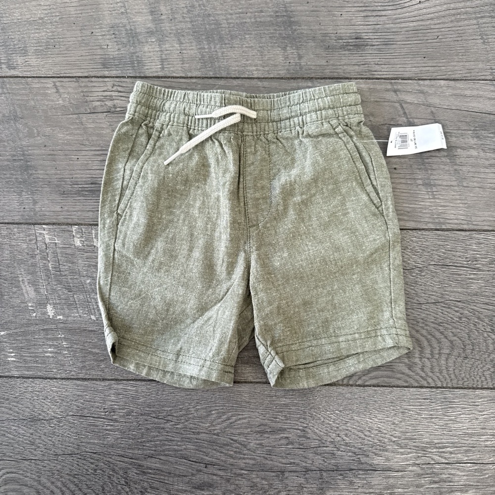 NWT Old Navy Toddler Green Linen Blend Shorts